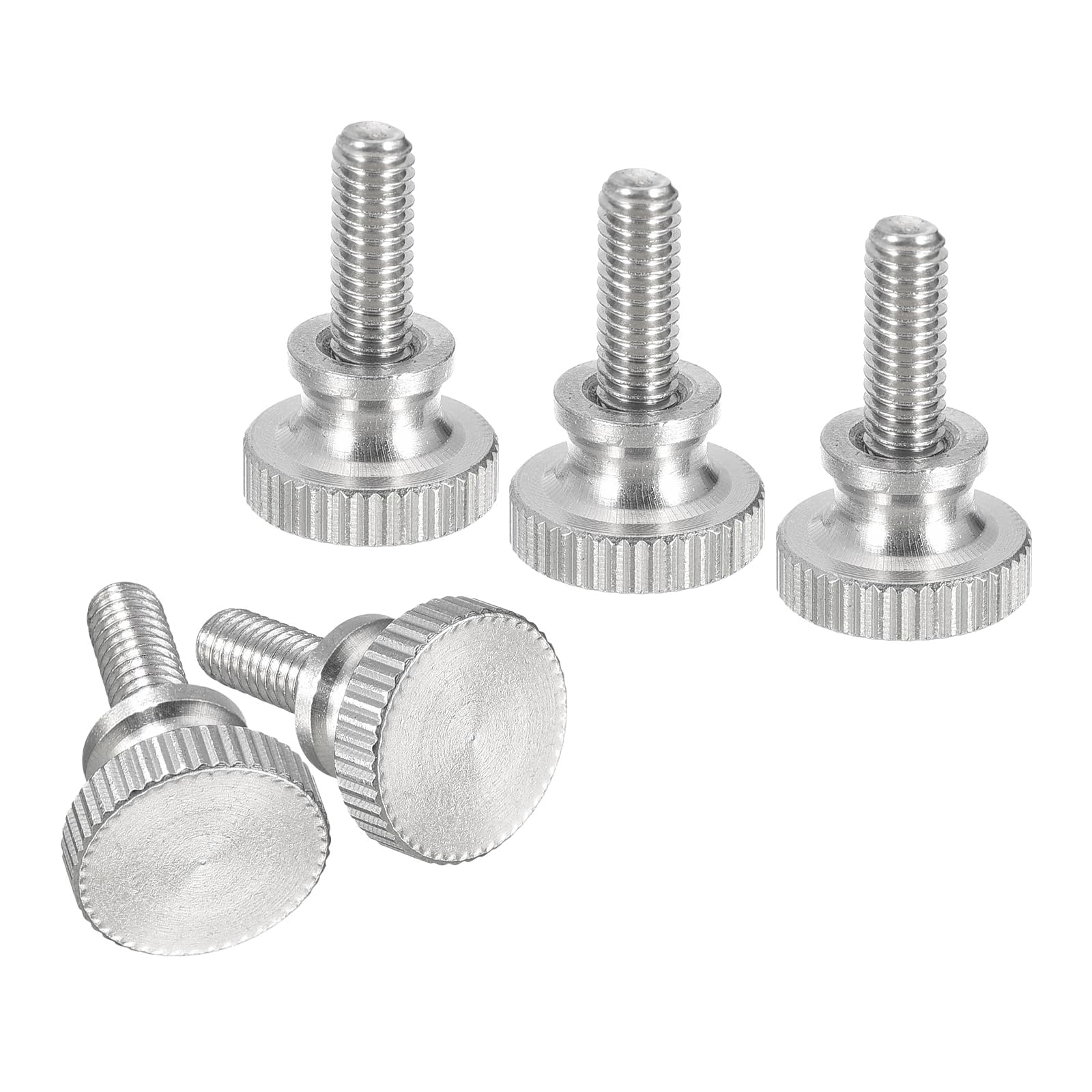 TA-VIGOR M4 Knurled Thumb Screw Bolt Flat Head 10mm 304 Stainless Steel 5pc