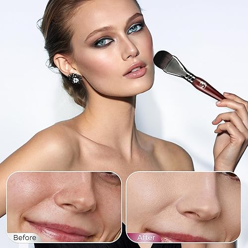 Miniatura 7 de ENERGY Brocha de base para maquillaje líquido, máscara facial de bricolaje de cerdas suaves de alta calidad, cepillo de contorno facial para mezclar