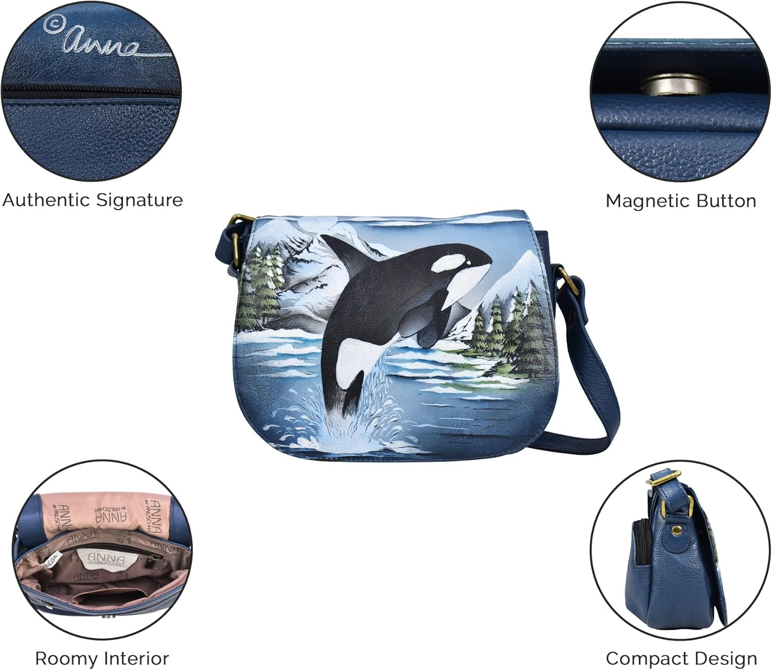 Anna by Anuschka Women's Crossbody Saddle Bag