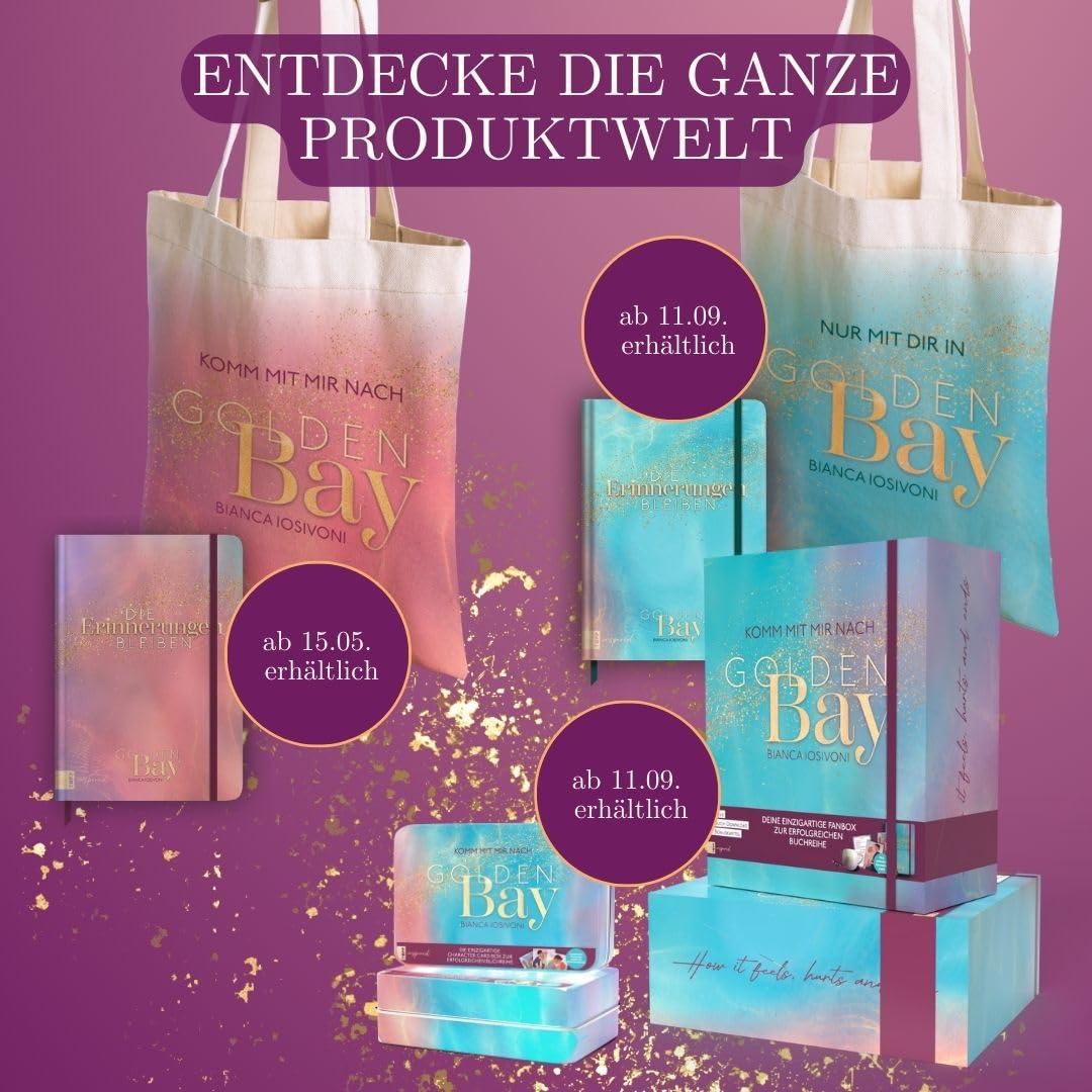 Golden Bay Fanbox: Caja de Regalo con audiolibro y capítulo de bonificación como Descarga, Tarjeta de Caracteres Exclusiva, Tarjetero, Taza, Cuaderno, Pulsera, etc. (New Adult Merchandise)