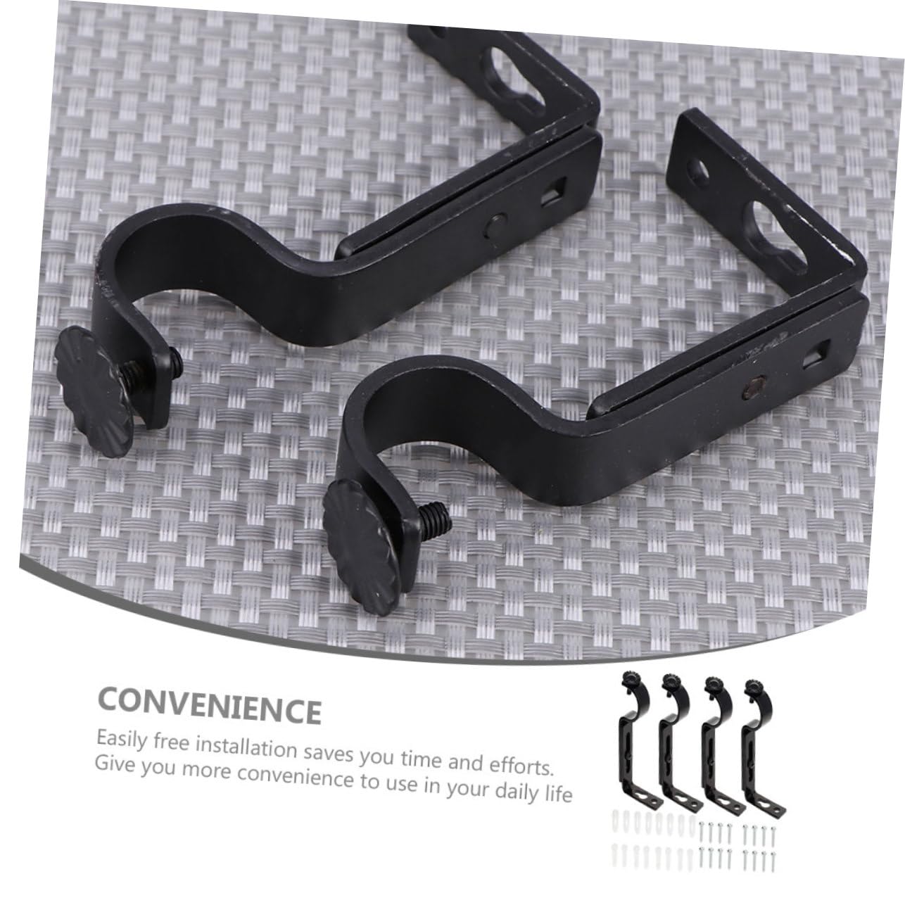 MAGICLULU Lot de 16 Supports De Tringle À Rideau Robustes en Métal Noir
