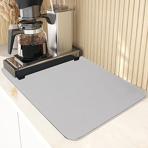 Miniatura 4 de TOPINCN Coffee Maker Mat for Countertops Diatomaceous Earth Coffee Mat Drying Pad Absorbent Prevent Slip Shock Absorption Coffee Bar Mat (50 * 60CM)