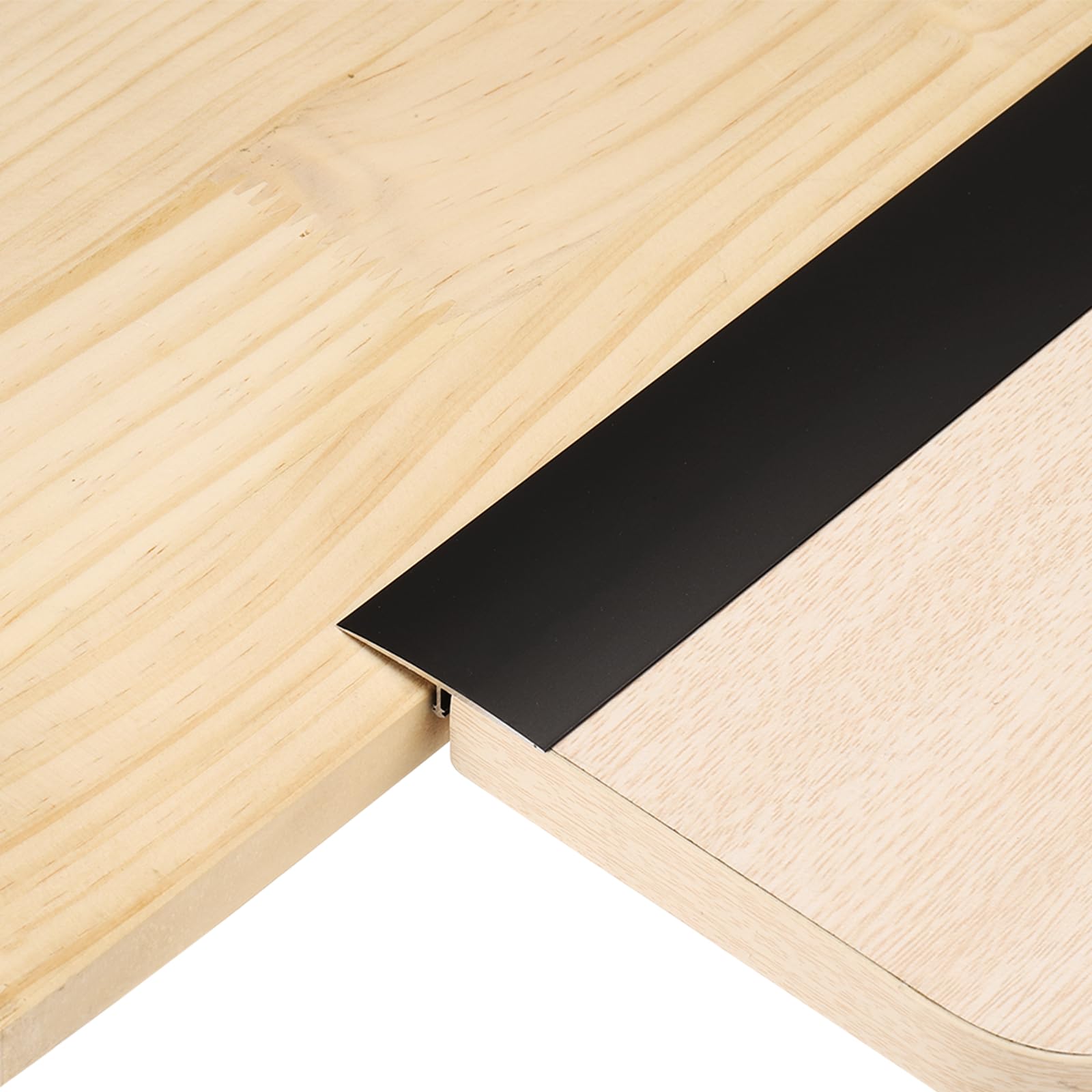 sourcing map 3Pcs 4ft x 1.57" T Molding Floor Transition Strips, Aluminium Alloy Vinyl Flooring Gap Trim for Joining Laminate Planks Tiles Floor Gaps, Black