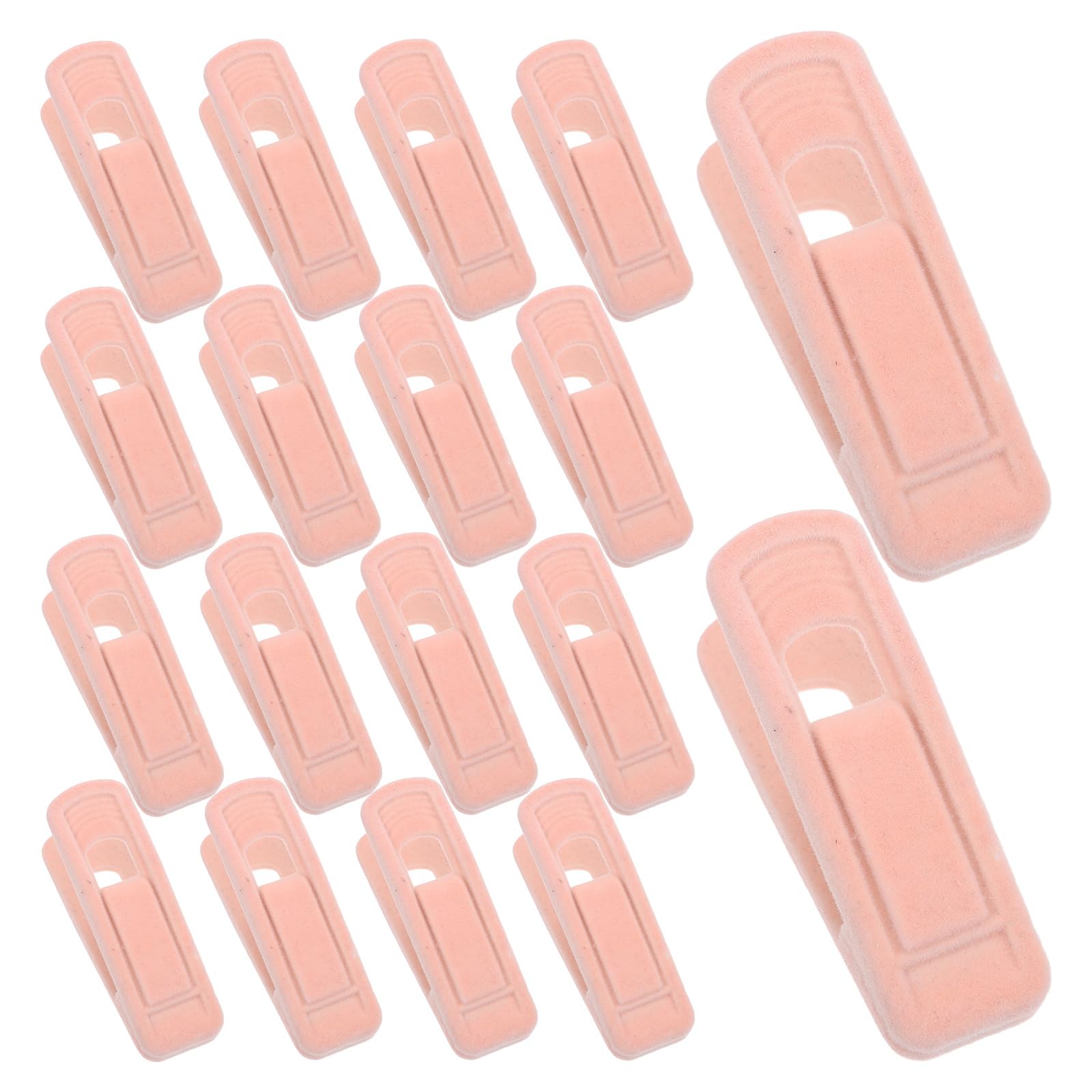 Beavorty 50 Pinzas para Tendedero de Plástico Antideslizantes Superficie de Terciopelo Rosa, Tamaño Pequeño, para Colgar Ropa Delicada en Casa, Viaje y Dormitorio, Paquete de 50 Unidades