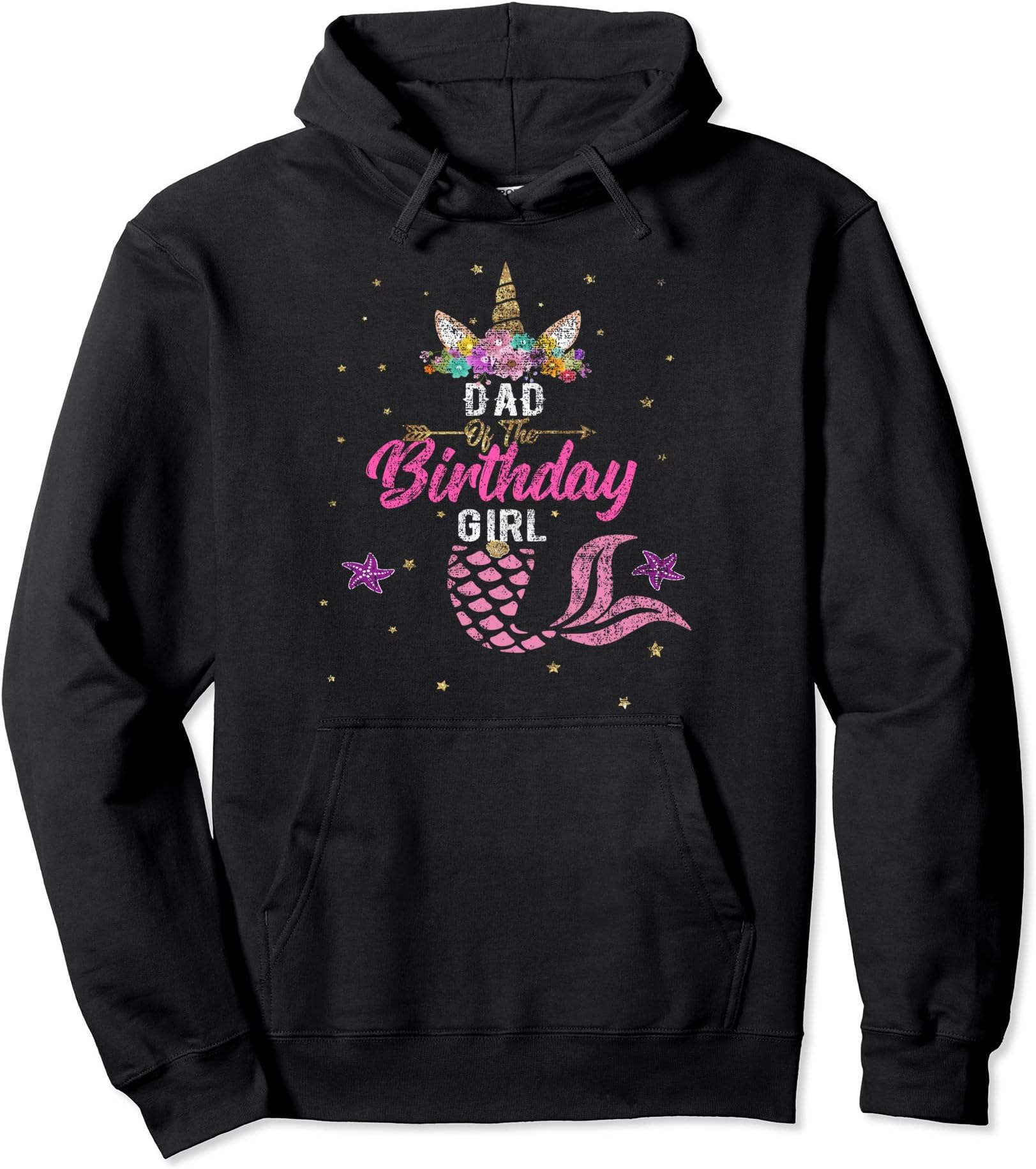 Mermaid Birthday Shirt Unicorn Tee Gift For GirlDad of Birthday Girl Unicorn Daddy Shirt Mermaid Tee Gift Pullover Hoodie