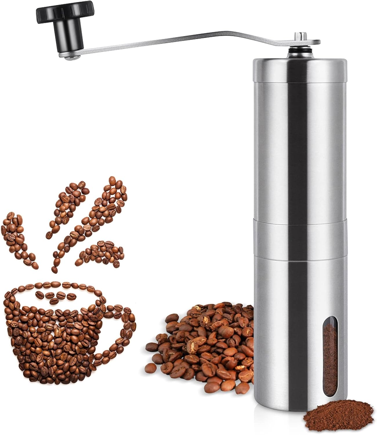 ANMENG Manual Coffee Grinder Durable Stainless Steel Coffee Grinder Adjust the