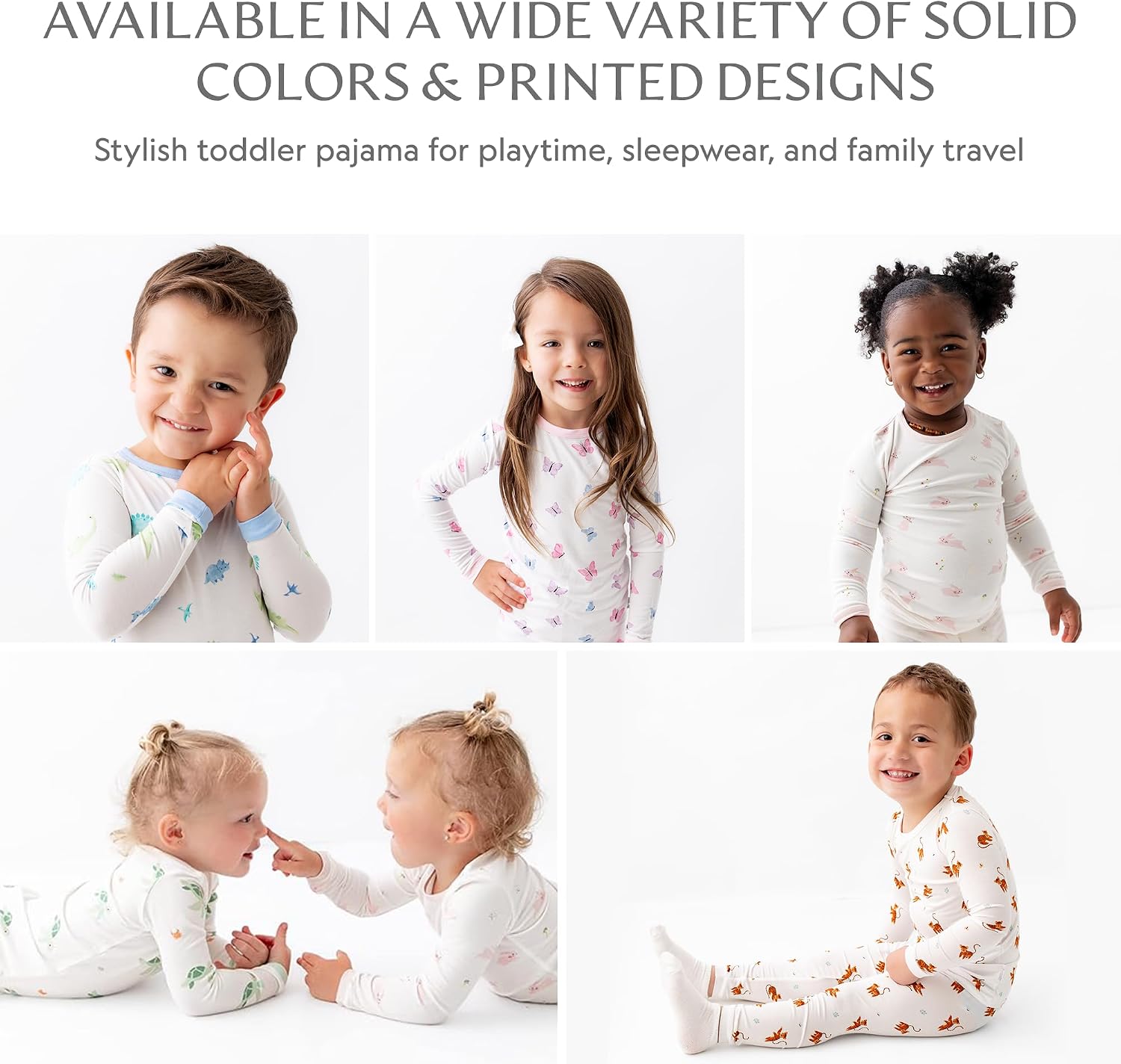 Toddler Pajamas - Soft, Breathable Long-Sleeve Pajama Set for Kids, 95% Viscose derived from Bamboo, 5% Spandex, Imported