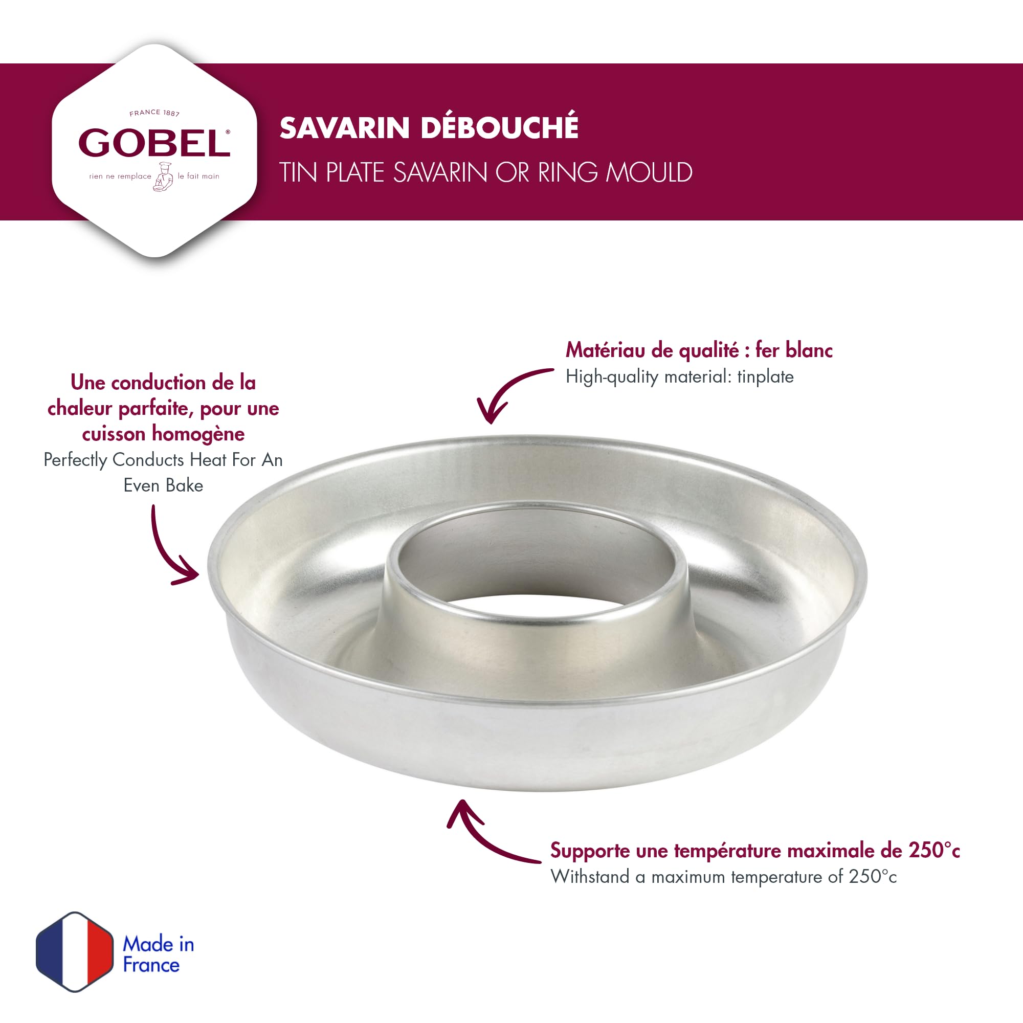 Gobel 124050 Sandkratzform aus Eisen, Durchmesser 24 cm, Weiß