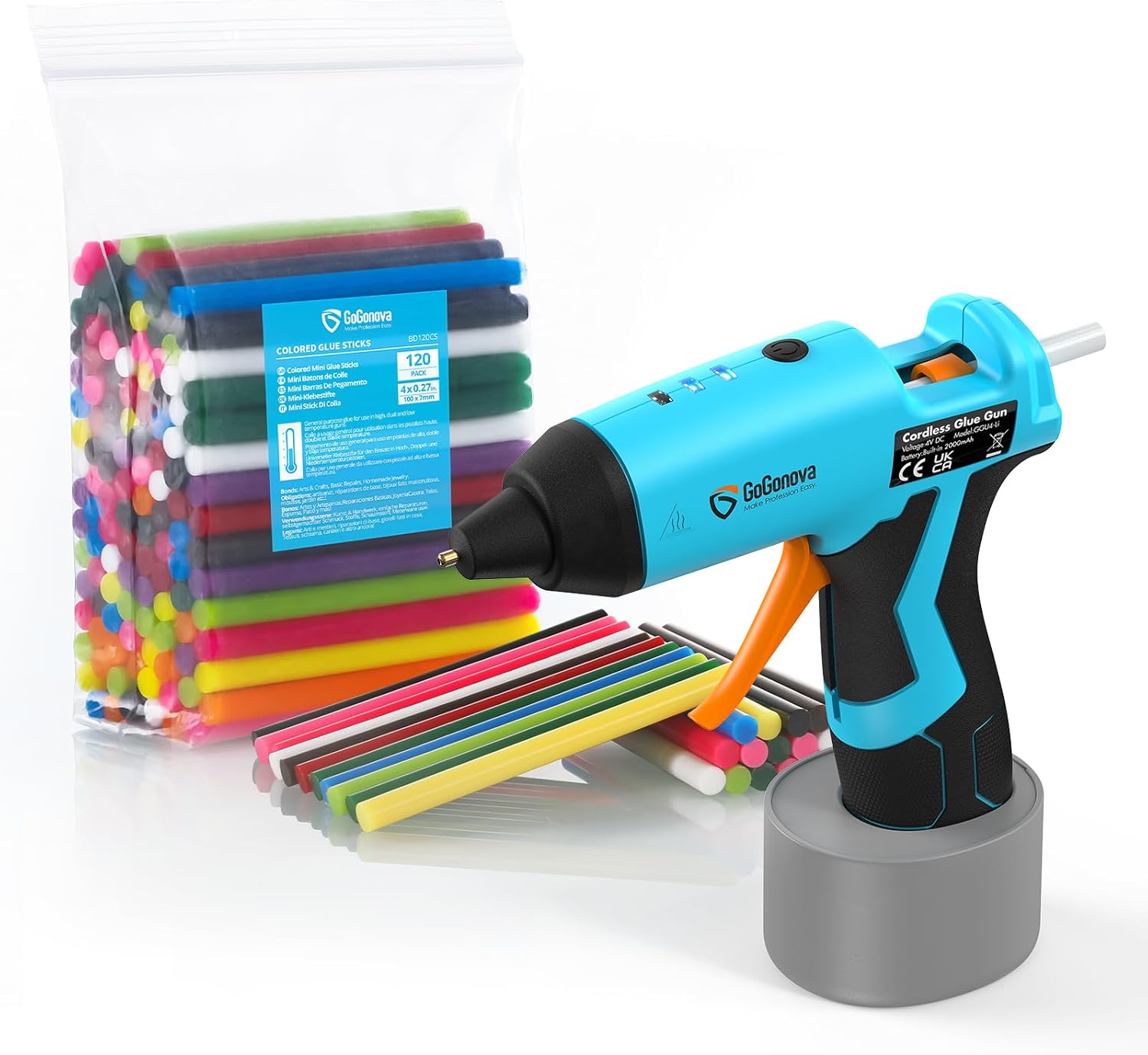 Value 4V Cordless Glue Gun Kit, GoGonova 15s Fast Heating