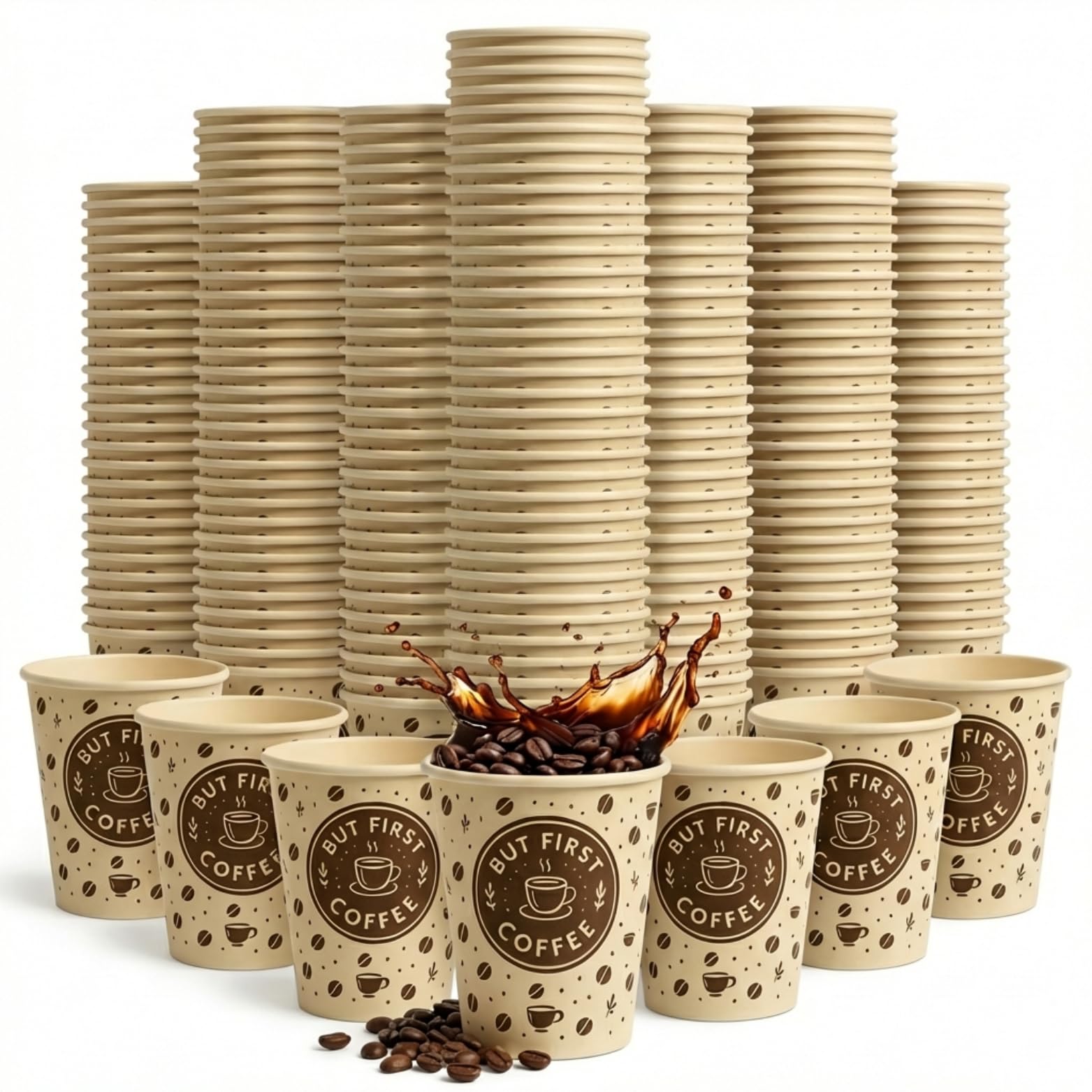Paper Cups for Coffee | Disposable Durable and Recyclable Disposable Small Takeaway Drinks Espresso Coffee, Macchiato Ideal for Tea Bars, Offices, Catering, Events (60 ml/2.5 oz (500 Pieces))