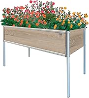 Vista 25 de Foreman Raised Garden Bed on Wheels – Weather-Resistant Raised Garden Bed (48" x 24" x 32") with Drainage, Ideal Raised Garden Bed for Vegetables &