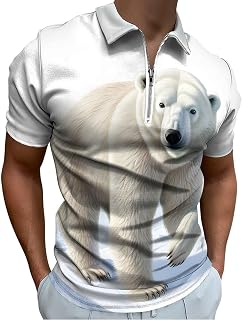 Polar Bear - Camiseta de golf para hombre, manga corta, informal, cuello