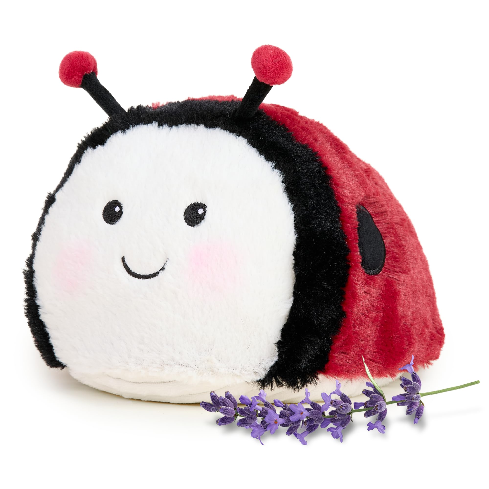 warmies Microwavable & Weighted Stuffed Animals, Ladybug - Heated Stuffed Animal Plushie for Warmth & Comfort - Cute Soft Plush Toys for Adults & Children (Boys, Girls, Babies & Toddlers)