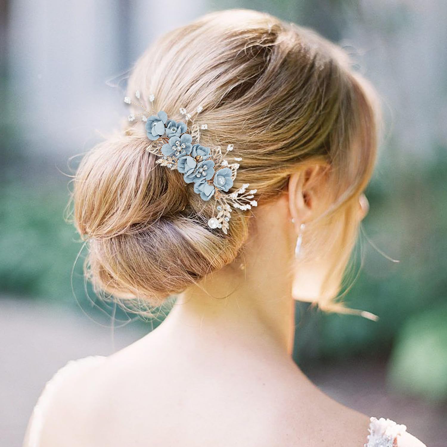 1 Blu Pettine Dei Capelli, 2 Blu Forcine, Festa Di Nozze Copricapo, Prom Celebrazione Accessori, Fotografia Decorazione Puntelli.