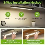 Under Éclairage de cabinet,1500mAh Feux de placard rechargeables, 76 LED Capteur de mouvement actionné lumière intérieure, magnétique sous les feux de comptoir variable sans fil pour la cuisine, escaliers 2-Pack