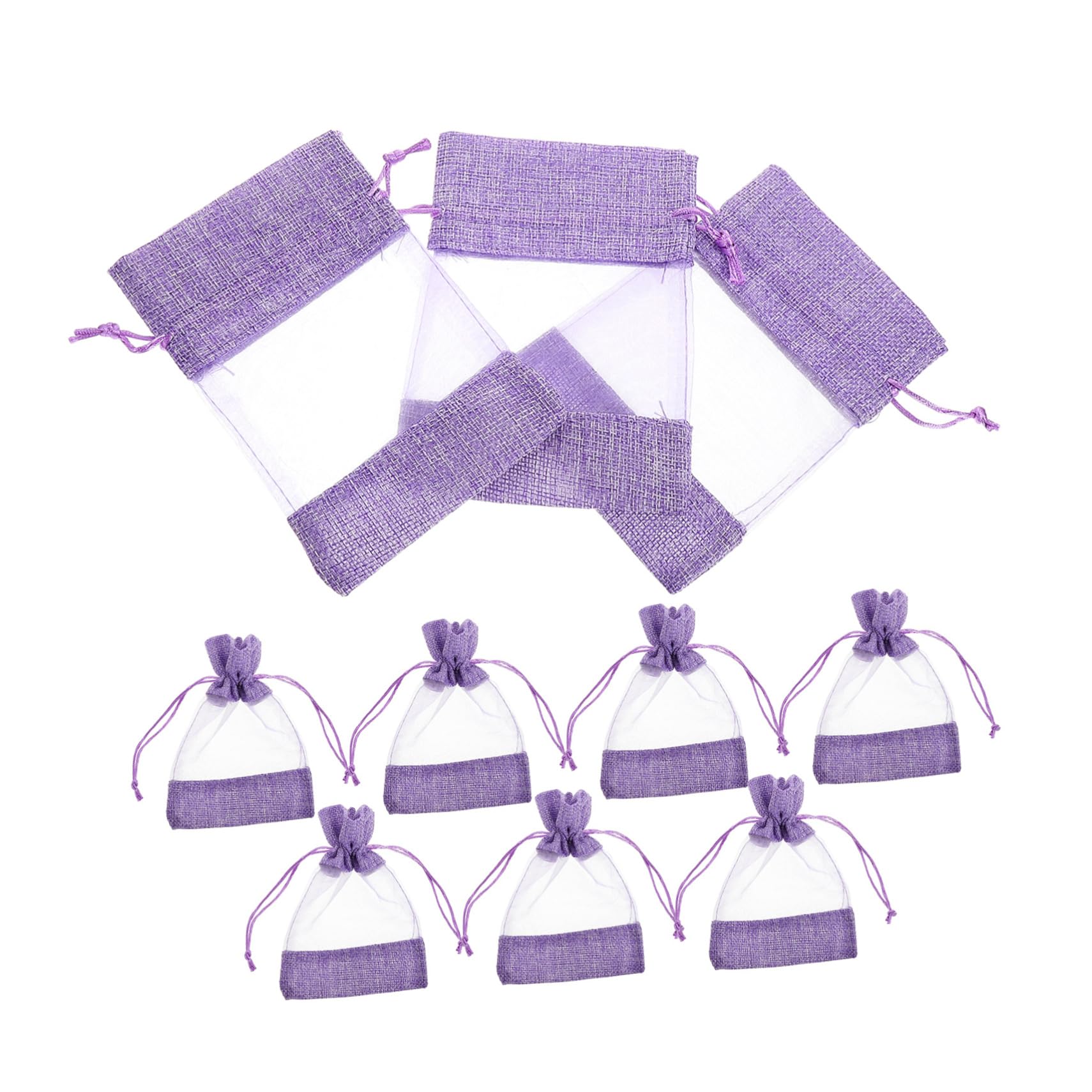 ABOOFAN DIY Scented Lavender Sachet Bags 10pcs Empty Pouches Drawstring Closure Fine Mesh for Storage