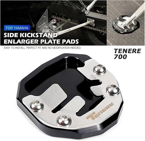 Miniatura 6 de Kickstand Extension Pad Side Stand Bracket Extension Plate for Yam&aha Tenere 700 XTZ 700690 Rally T7 Motorcycle Stand Enlarged Support Feet