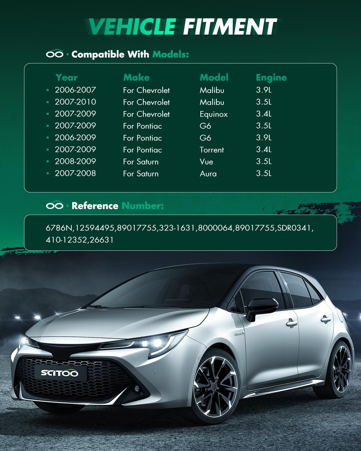 SCITOO Starters fit for Pontiac Torrent 2007-2009 3.4L for Saturn Aura 2007 2008 Vue 2008 2009 for Chevrolet Equinox 2007-2009 3.4L for Malibu 2007-2010 2006 2007 3.9L