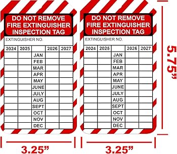 thumbnail image 2 of 50 Pieces Monthly Fire Extinguisher Inspection Tags Record 4 Year Maintenance Tags Fire Extinguisher Recharge And Inspection Record Tag For Indoor Outdoor Fire Extinguishers 50 Pieces 2 of 10