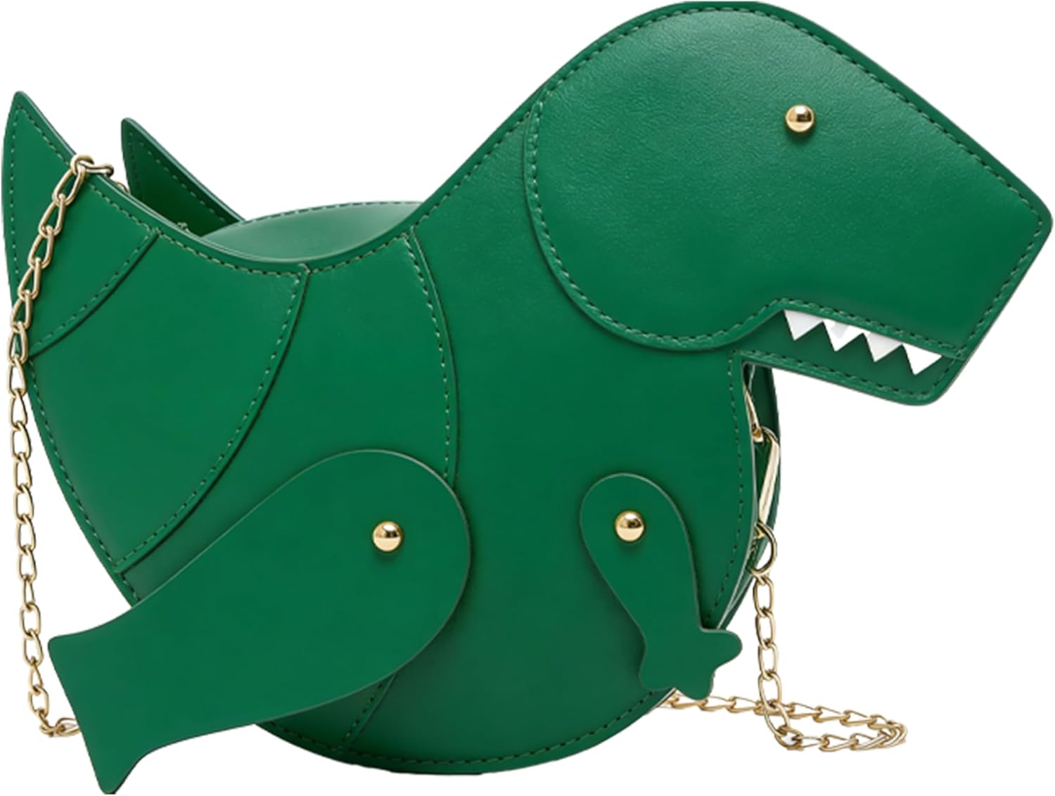 Dinosaur Crossbody Purse with Zipper Cute 3D Animal PU Leather Shoulder Bag for Women Shopping Parties Dancing