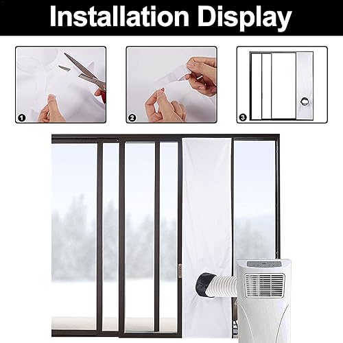 Miniatura 4 de Kit de paño de ventilación portátil para ventana de aire acondicionado, sello de ventana de aire acondicionado, ventilación universal de CA para