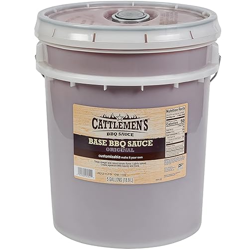 Cattlemen's Salsa de barbacoa de base original, 5 galones, un cubo de 5 galones de base de salsa de barbacoa personalizable para chefs, ideal para