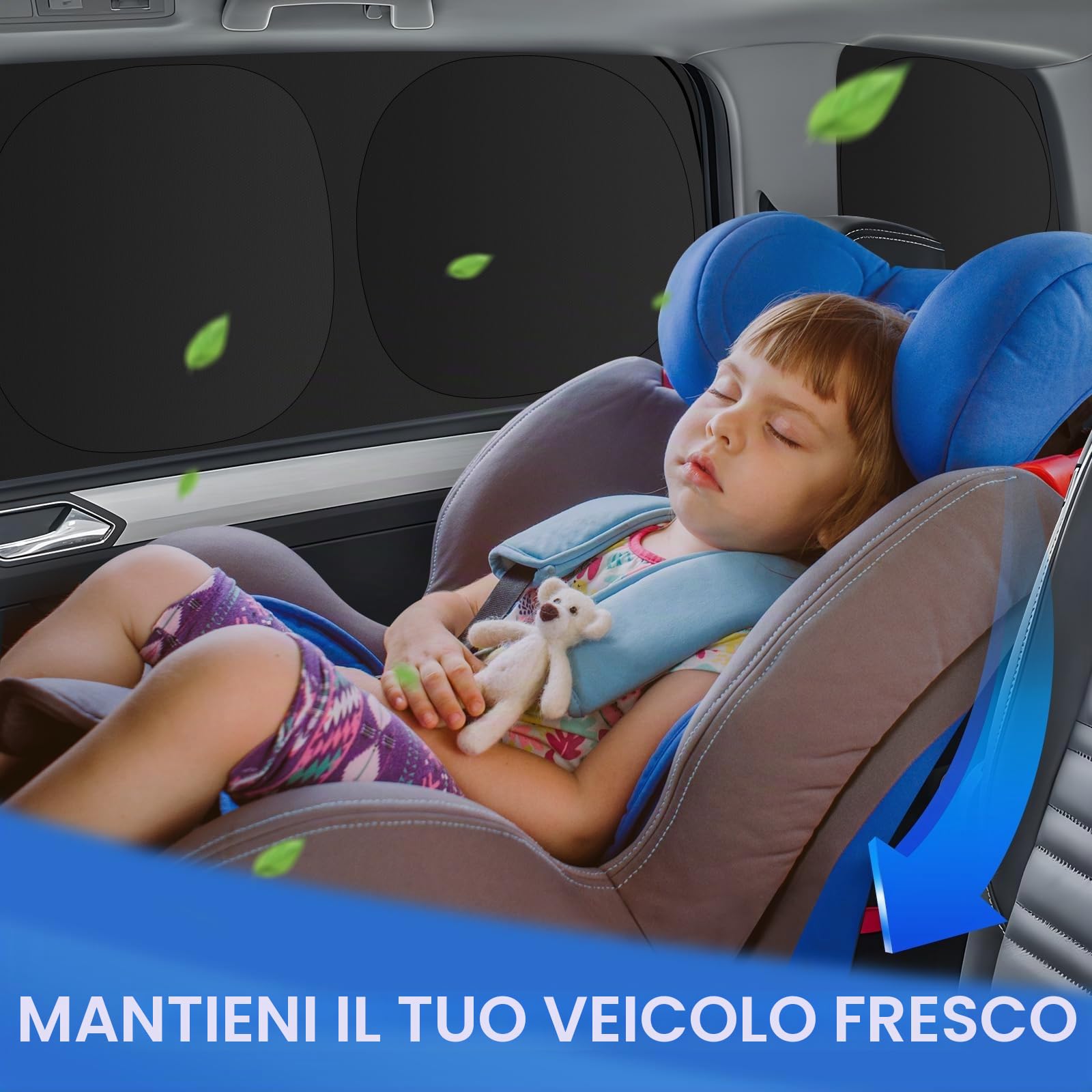 ZATOOTO Parasole Auto Interno per Skoda Kodiaq 2017-2023, Oscurante Privacy | Tende Oscuranti Auto, Set Completo Isolamento Termico Per Parabrezza, Finestrini Laterali E Lunotto, Facile Montaggio