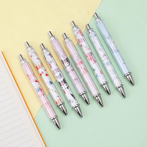 Miniatura 4 de QUQMDKL 5 bolígrafos de gatito con 4 bolígrafos de gel de dibujos animados de gatito de tinta negra de 0.020 in, regalo escolar para estudiantes