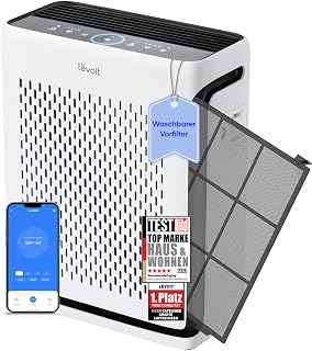 Levoit Luftreiniger Allergiker, waschbarer Vorfilter, bis zu 52㎡, Mondweiß