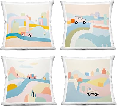 Stupell Industries | Pastel Driving Landscapes, 18 x 18 Each