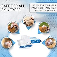 Vista 7 de Toallitas para perros y gatos, 600 toallitas de limpieza multiusos para mascotas, toallitas para orejas de perro, aseo rápido y fácil para vagos