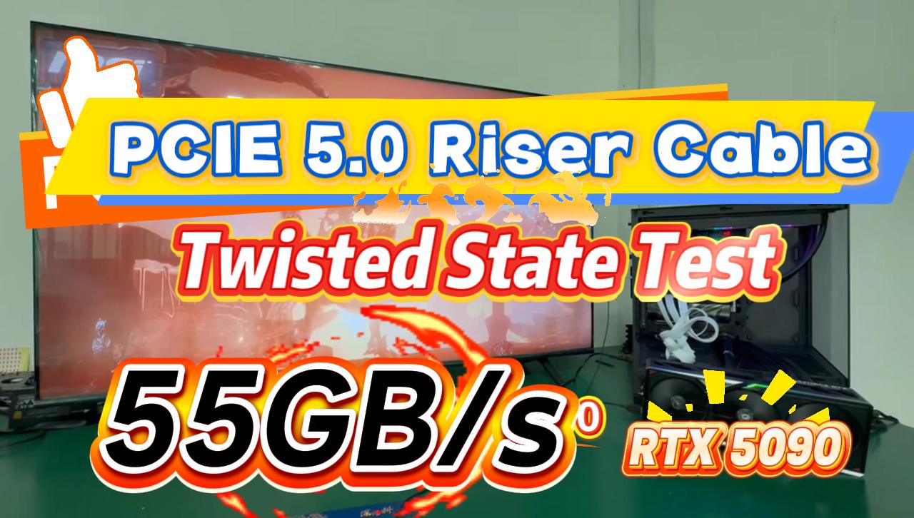 Image of GLOTRENDS 150mm PCIe 5.0 Riser Cable for RTX5090 RTX4090 RX9070 RX7900, Compatible with PCIe 5.0 /4.0 GPUs, 90 Degree Right Angle for Vertical GPU Mount