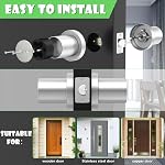 FITNATE Fingerprint Door Knob, Biometric Smart Lock with App Control, Keyless Entry Door Knob with Bluetooth Digital Code, Touch to Open Knob for Bedroom,Home,Hotel,Office, Silver