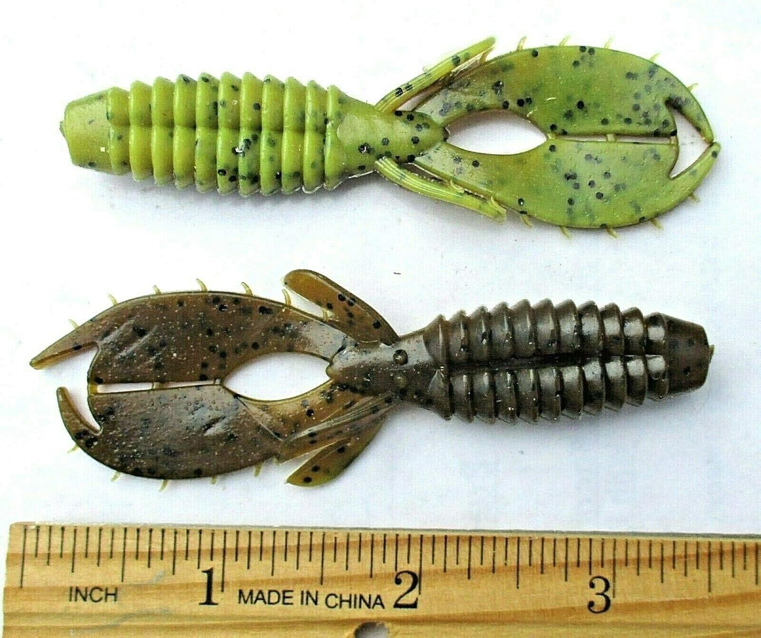 10ct Green PumpkinChartreuse 3.5" Sweet Beavers Bass