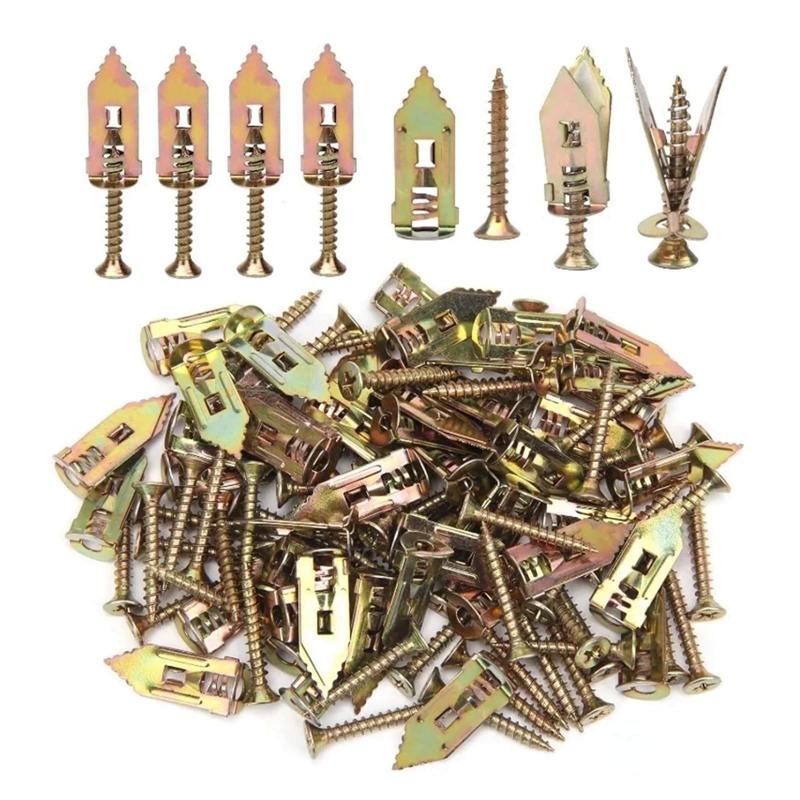 Selbstbohrende Trockenbauanker, Blechschraubenstopfen, Gipskartondübel, Anker, Hochleistungs-Expansionsschrauben(30 Sets)