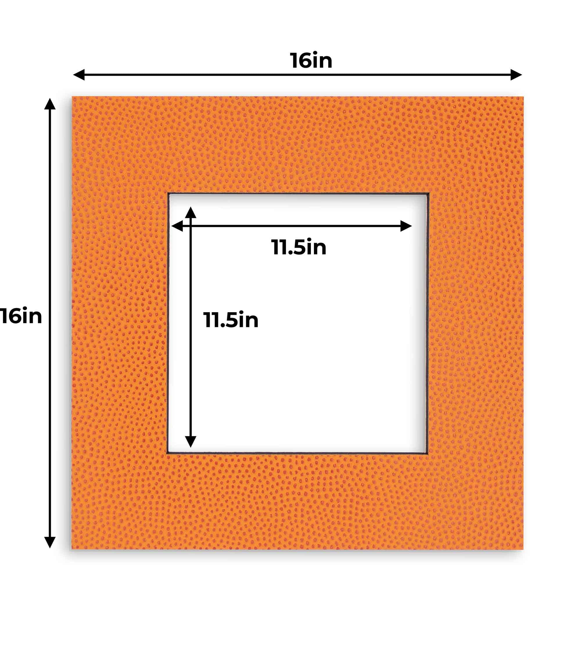 16x16 Mat for 12x12 Photo - Precut Basketball Texture Picture Matboard for Frames Measuring 16 x 16 Inches - Bevel Cut Matte to Display Art Measuring 12 x 12 Inches - Acid Free ONE MAT