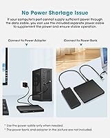 Vista 9 de ROOFULL Unidad externa de CD/DVD USB 3.0 y USB-C, ultrafina de 0.5 pulgadas, reproductor de CD y DVD de alta velocidad, grabador para computadora