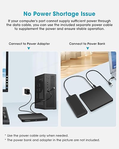 Miniatura 9 de ROOFULL Unidad externa de CD/DVD USB 3.0 y USB-C, ultrafina de 0.5 pulgadas, reproductor de CD y DVD de alta velocidad, grabador para computadora