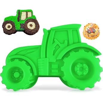 qhklew Tractor Mould Cake Mould, Silicone Baking Mould Tractor 3D Tractor Baking Mould Children for Children's Birthday Party