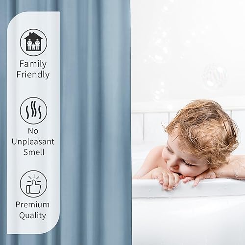 Miniatura 10 de Gibelle Cortina de ducha de tela naranja, 72 x 72 pulgadas, forro de cortina de ducha impermeable para baño con ojales de metal y 12 ganchos de