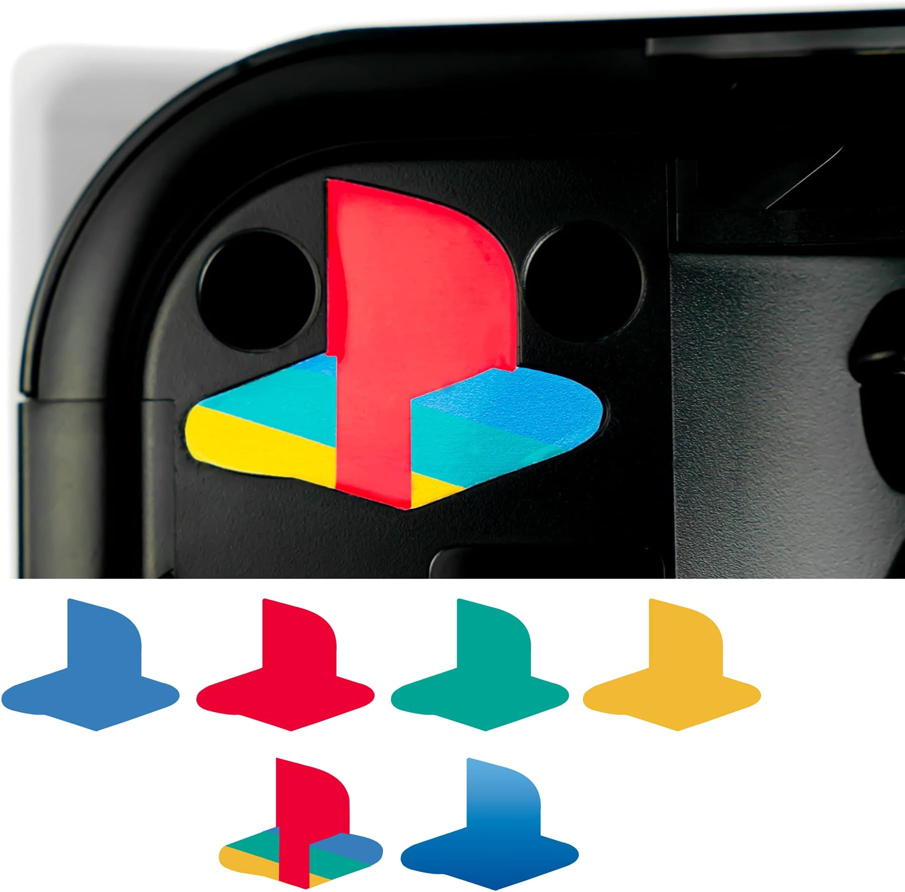 Glistco Retro Sticker Underlay - Glossy Vinyl Decal Compatible with Original PS5 (6 Pack)