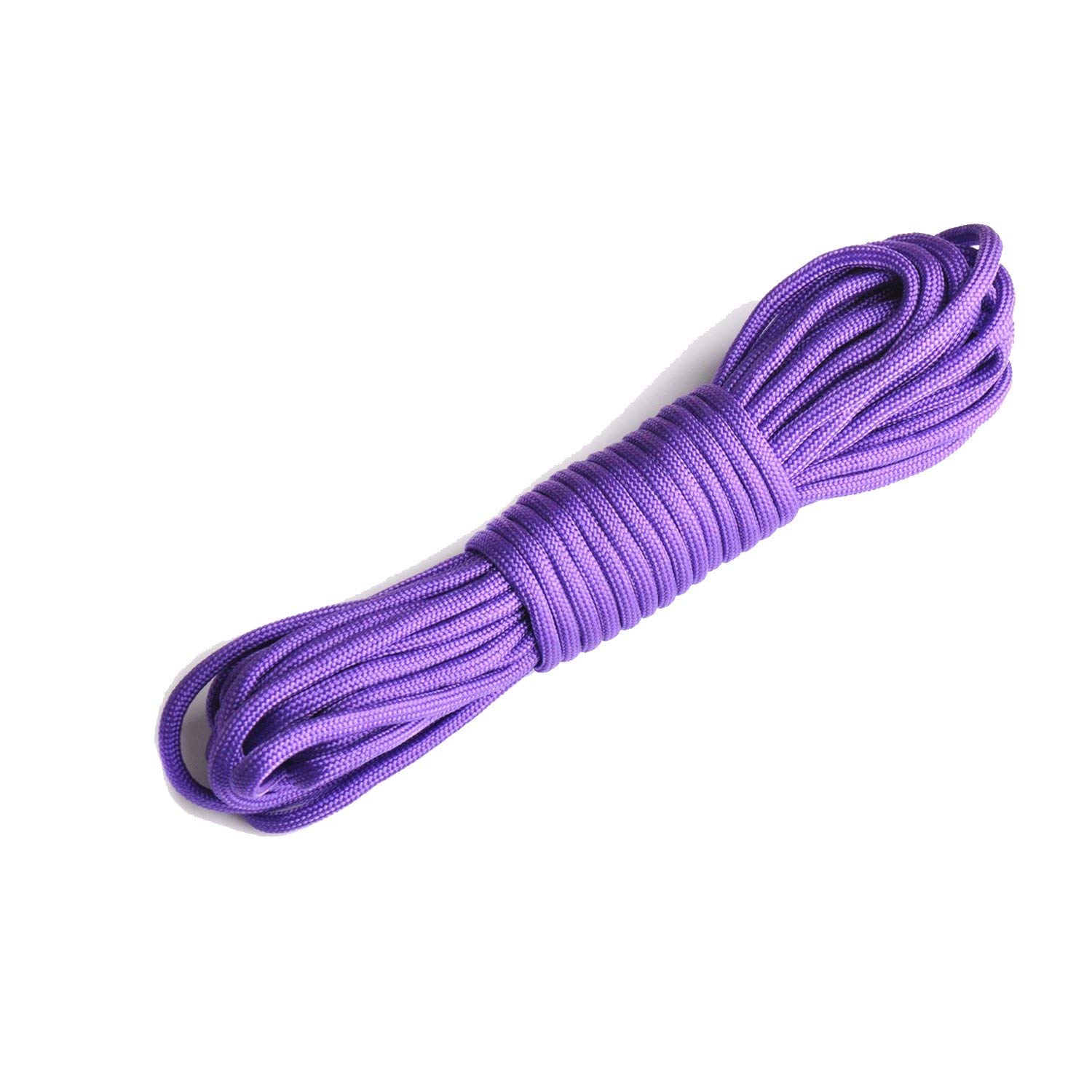 Climbing Rope Colorful 25/50/100Ft 550 Parachute Cord Lanyard Rope Mil Spec Type Iii 7 Stand Survival Rope for Outdoor Climbing Camp