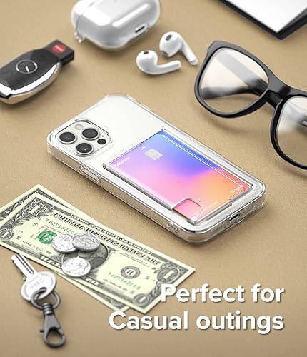 Miniatura 9 de Ringke Fusion Card - Funda compatible con iPhone 12 y iPhone 12 Pro, parte trasera dura transparente con tarjetero delgado integrado, funda tipo