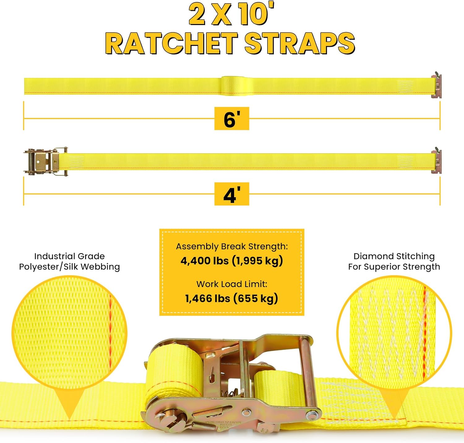 E Track Tie-Down Rail Kit, Trailer Tie Downs, 31 Pcs Set Etrack kit, 4 Rails, 4 Rope Tie Offs, 4 O Ring Anchors, 2 10ft Straps, Securing Accessories for Garages, Vans, Trailers, Cargo, and Motorcycle