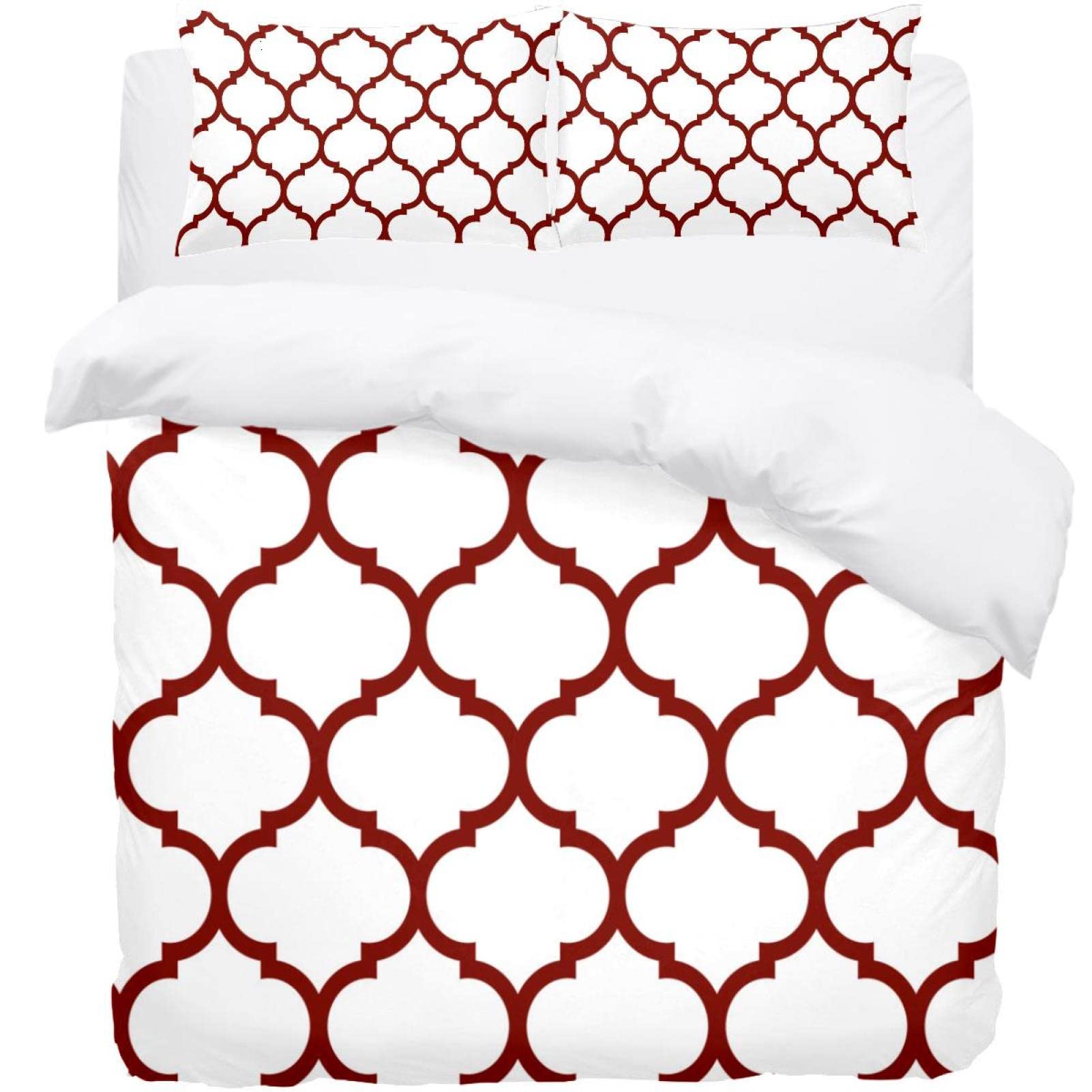 Parure de lit géométrique en microfibre thermorégulatrice et housse douce