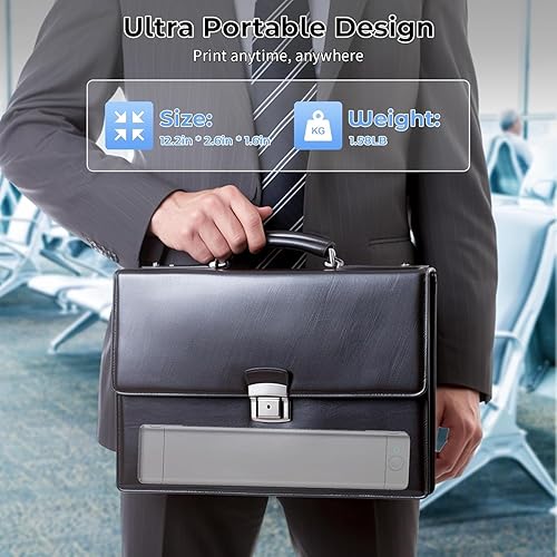 Miniatura 3 de Phomemo Impresora portátil inalámbrica para viajes, impresora Bluetooth sin tinta M08F solo soporta papel térmico de 8.5 x 11 pulgadas, impresora