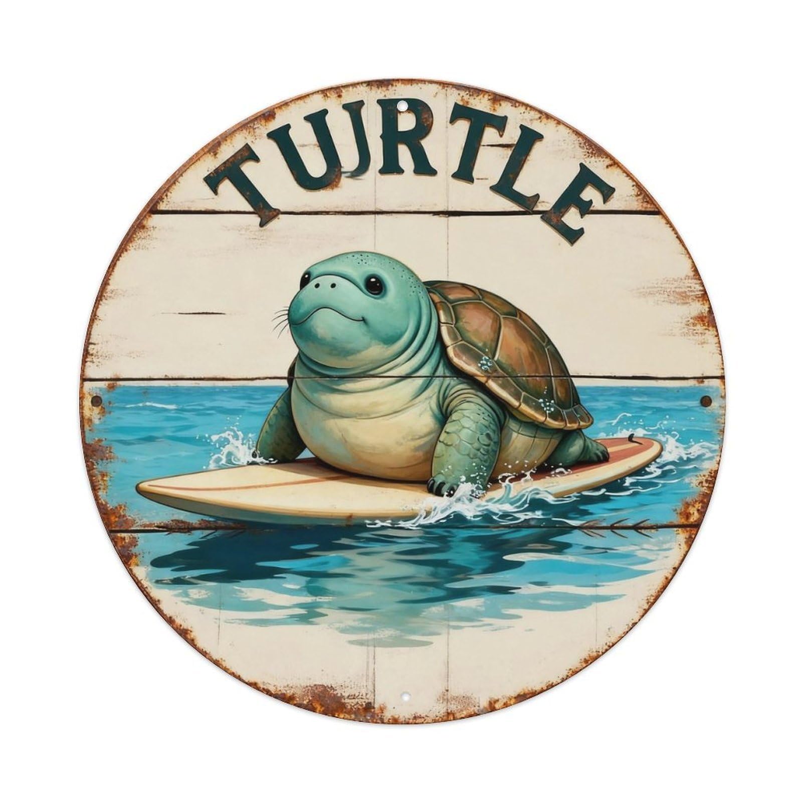 Turtle Sign Metal Tin Sign Plaque