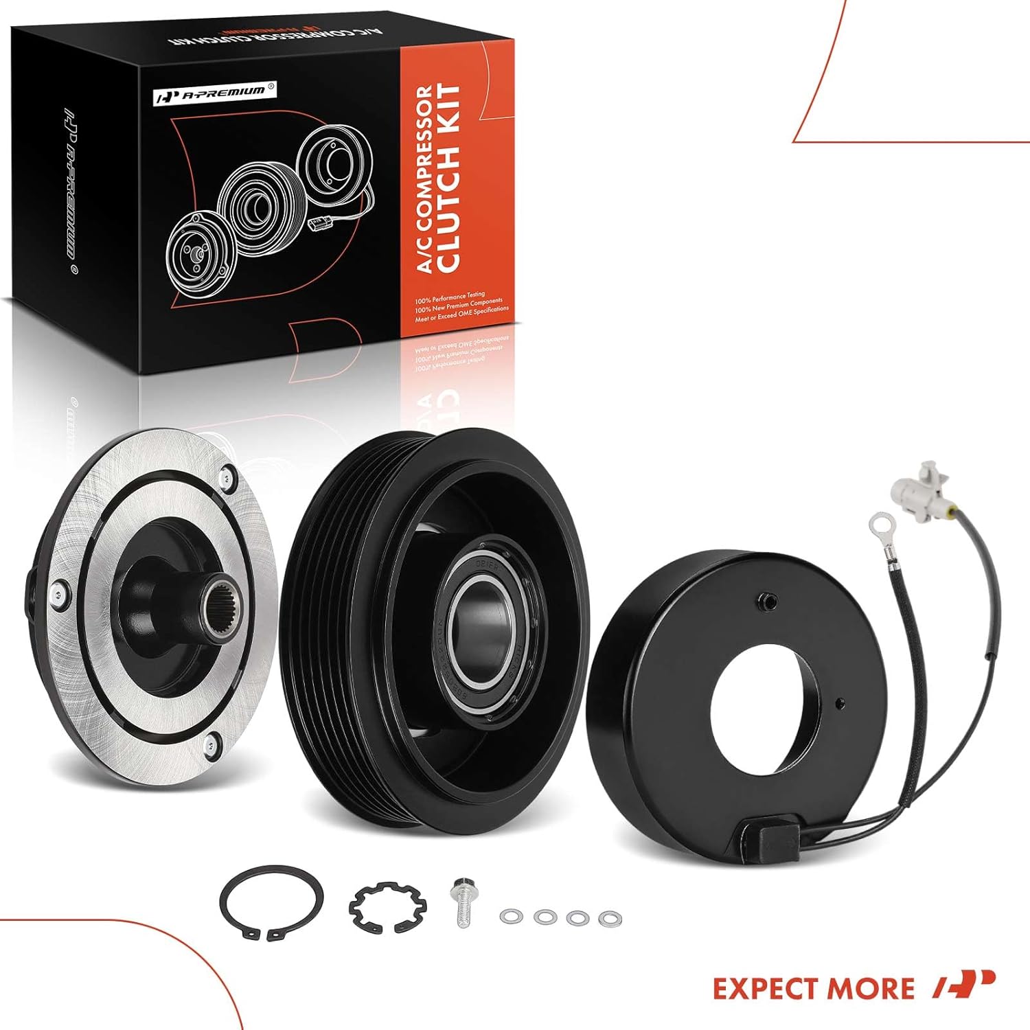 A-Premium Air Conditioner AC Compressor Clutch Kit Compatible with Toyota Sienna 1998-2003