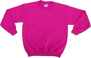 Sudadera con Cuello Redondo Modelo Heavy Blend Unisex niño niña (Paquete de 2) (XS) (Rosa Safety)