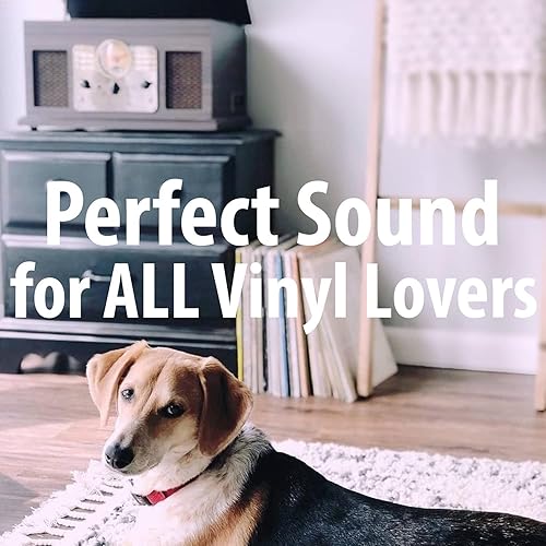 Miniatura 4 de Victrola Hawthorne - Reproductor de discos Bluetooth de 3 velocidades (33 13, 45, 78 RPM) con CD, cassette, radio FM y altavoces estéreo integrados,